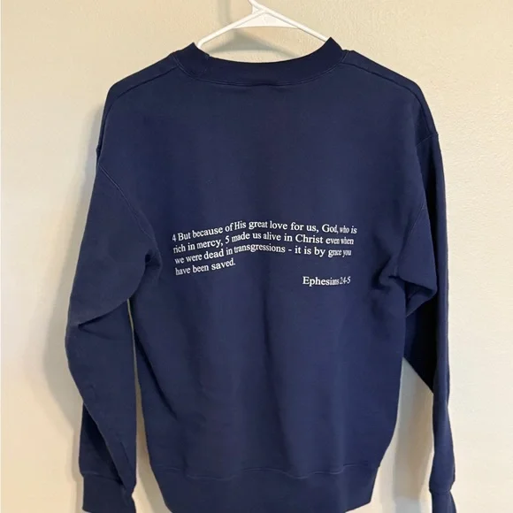 Women's Navy Sweatshirt  | SOLD - Picture 2 of 2